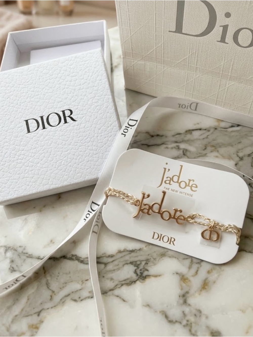 DIOR J'adore Braided Charm Bracelet GWP New in Box with gift bag Authentic